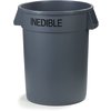 Bronco Round INEDIBLE Waste Container 32 Gallon - Gray