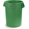 Bronco Round INEDIBLE Waste Container 32 Gallon - Green