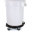 Bronco Round Mobile Soaking Marinating Solution (Container, Faucet Drain, Dolly, Lid Included) 20 Gallon - White