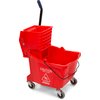 Mop Bucket with Side Press Wringer 35 Quart - Red