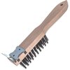 Heavy-Duty Wood Handle Scraper w/Tempered Steel Bristles 13-3/4