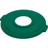 Bronco Round Recycle Lid with 8 Receptacle 32 Gallon - Recycle - Green