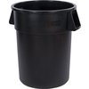 Bronco Round Waste Bin Trash Container 55 Gallon - Black