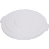 Bronco Round Waste Bin Trash Container Lid 44 Gallon - White