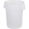 Bronco Round Waste Bin Trash Container 44 Gallon - White