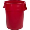 Bronco Round Waste Bin Trash Container 55 Gallon - Red