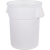 Bronco Round Waste Bin Trash Container 55 Gallon - White