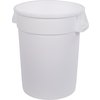 Bronco Round Waste Bin Trash Container 32 Gallon - White