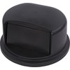 Bronco Round Waste Container Dome Lid With Hinged Door 32 Gallon - Black