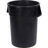 Bronco Round Waste Bin Trash Container 44 Gallon - Black