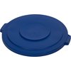 Bronco Round Waste Bin Trash Container Lid 32 Gallon - Blue