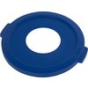 Bronco Round Recycle Lid with 8 Receptacle 20 Gallon - Recycle - Blue