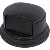 Bronco Round Waste Container Dome Lid With Hinged Door 44 and 55 Gallon - Black