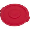 Bronco Round Waste Bin Food Container Lid 20 Gallon - Red