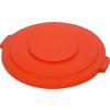 Bronco Round Waste Bin Trash Container Lid 32 Gallon - Orange