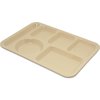 Left-Hand Heavy Weight 6-Compartment Tray - Tan