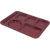 Left-Hand Heavy Weight 6-Compartment Tray - Dark Cranberry