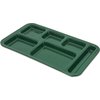 Right Hand 6-Compartment Melamine Tray, 15 x 9 - Forest Green