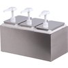 Condiment Topping Rail with 3 Standard Pumps & Jars  - Stainless Steel