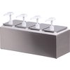 Condiment Topping Rail with 4 Standard Pumps & Jars  - Stainless Steel