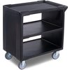 Service Cart with 2 Fixed Casters, 2 Swivel Casters, 1 w/Brake 33 x 20 - Black