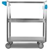 3 Shelf Stainless Steel Utility Cart 500 lb Capacity 18W x 27L - Stainless Steel