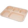 Polycarbonate 5-Compartment Tray 13.75 X 10.62 - Tan