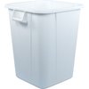 Bronco Square Waste Bin Trash Container 40 Gallon - White
