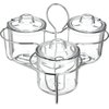 Set of 3 Condement Jars/Lids and a Caddy - Clear