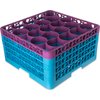 OptiClean NeWave Color-Coded Glass Rack with Four Extenders 20 Compartment - Lavender-Carlisle Blue