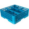 OptiClean 9 Compartment Glass Rack with 2 Extenders 7.12 - Carlisle Blue