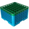 OptiClean 49 Compartment Glass Rack with 5 Extenders 11.9 - Green-Carlisle Blue