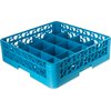 OptiClean Tilted Cup Rack with One Open Extender 16 Compartment - Carlisle Blue
