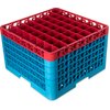 OptiClean 49 Compartment Glass Rack with 5 Extenders 11.9 - Red-Carlisle Blue