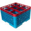 OptiClean 9 Compartment Glass Rack with 5 Extenders 11.9 - Red-Carlisle Blue