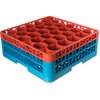OptiClean NeWave Color-Coded Glass Rack with Two Extenders 30 Compartment - Orange-Carlisle Blue