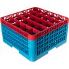 OptiClean 25 Compartment Glass Rack with 4 Extenders 10.3 - Red-Carlisle Blue