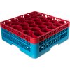 OptiClean NeWave Color-Coded Glass Rack with Two Extenders 30 Compartment - Red-Carlisle Blue