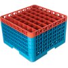 OptiClean 49 Compartment Glass Rack with 5 Extenders 11.9 - Orange-Carlisle Blue