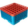 OptiClean 49 Compartment Glass Rack with 4 Extenders 10.3 - Orange-Carlisle Blue