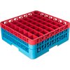 OptiClean 49 Compartment Glass Rack with 2 Extenders 7.12 - Red-Carlisle Blue