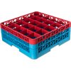 OptiClean 25 Compartment Glass Rack with 2 Extenders 7.12 - Red-Carlisle Blue