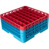 OptiClean 49 Compartment Glass Rack with 3 Extenders 8.72 - Red-Carlisle Blue