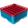OptiClean 36 Compartment Glass Rack with 3 Extenders 8.72 - Red-Carlisle Blue