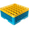 OptiClean 36 Compartment Glass Rack with 3 Extenders 8.72 - Yellow-Carlisle Blue