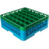 OptiClean 36 Compartment Glass Rack with 2 Extenders 7.12 - Green-Carlisle Blue