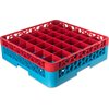 OptiClean 36 Compartment Glass Rack with 1 Extender 5.56 - Red-Carlisle Blue