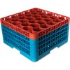 OptiClean NeWave Color-Coded Glass Rack with Three Extenders 30 Compartment (2pk) - Orange-Carlisle Blue