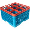OptiClean 9 Compartment Glass Rack with 5 Extenders 11.9 - Orange-Carlisle Blue