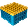 OptiClean 49 Compartment Glass Rack with 5 Extenders 11.9 - Yellow-Carlisle Blue